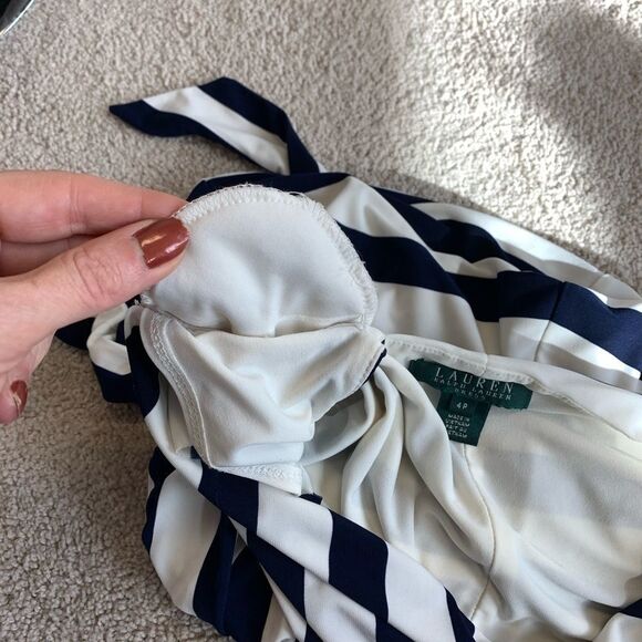 Lauren Ralph Lauren striped wrap tie dress Sz4P - Picture 7 of 10